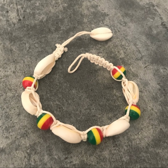 Rasta Style Seashell 🐚 Anklet - Picture 2 of 7